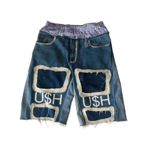 Cut-Out Denim Shorts U$H x Dipcity